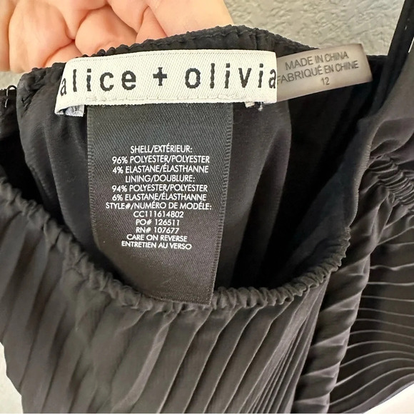 ALICE + OLIVIA Black Adalyn Halter Pleated Jumpsuit SZ US 12 - Picture 7 of 8